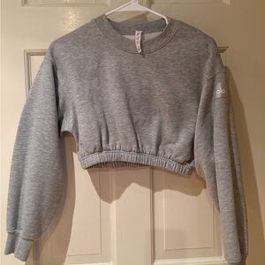 ALO Yoga Cropped Gray Sweatshirt